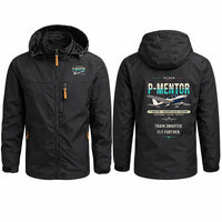 Thumbnail for Tecnam P-Mentor Stylish Jackets - Hooded Windbreaker - Original - Black