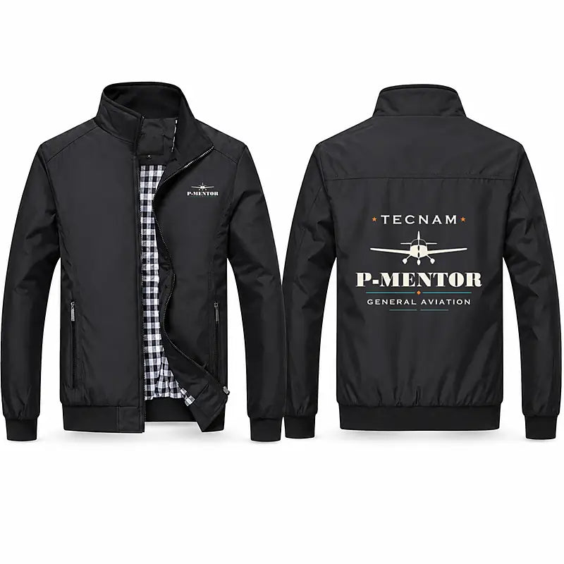 Tecnam P-Mentor Stylish Jackets - Stand Collar - Heritage - Black