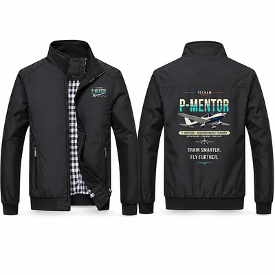 Tecnam P-Mentor Stylish Jackets - Stand Collar - Original - Black
