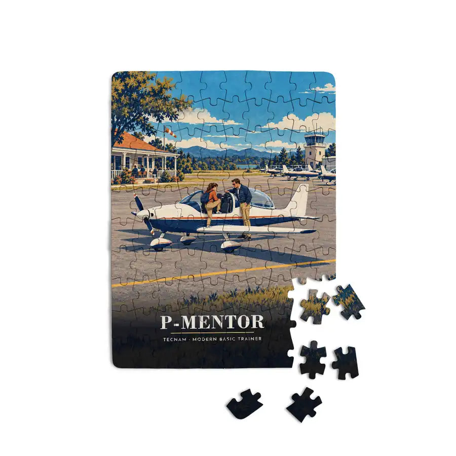 Tecnam P-Mentor - Vertical + Text - Canvas Puzzle