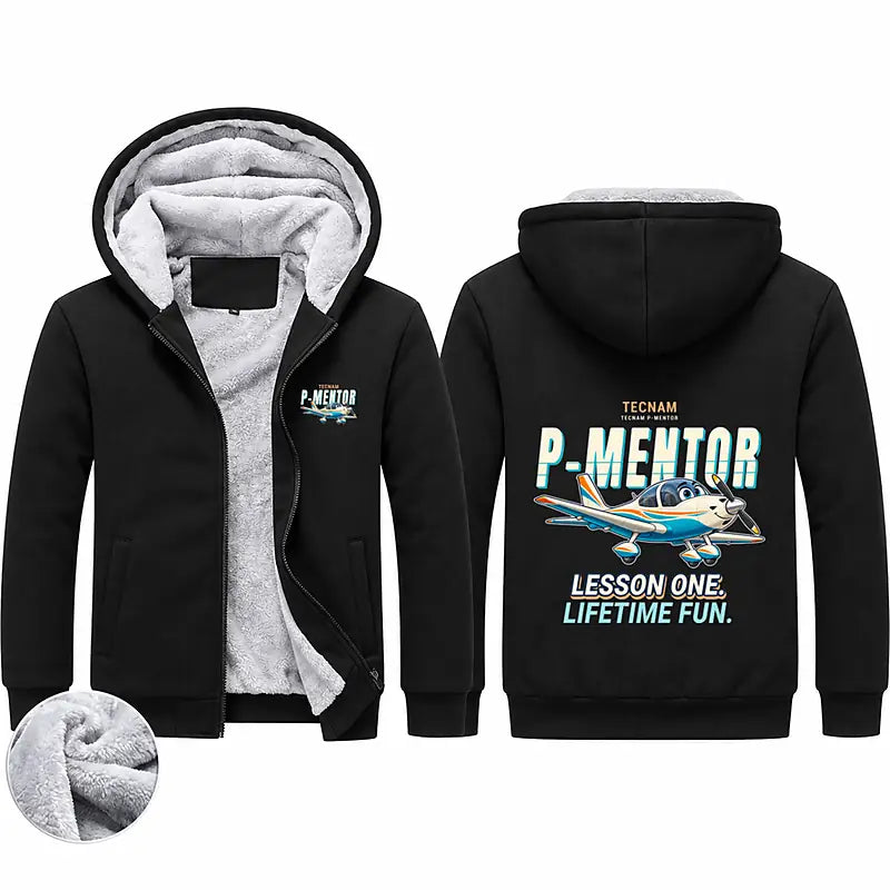 Tecnam P-Mentor Zipped Sweatshirts - Cartoon - Black
