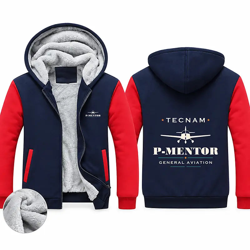 Tecnam P-Mentor Zipped Sweatshirts - Heritage - Navy & Red