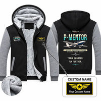 Thumbnail for Tecnam P-Mentor Zipped Sweatshirts - Original + Name - Black & Gray