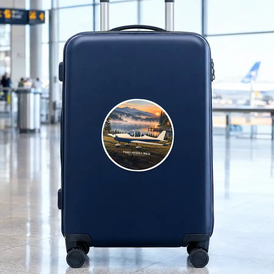 Tecnam P2002 Sierra MkII - 3D - Circle Sticker - Suitcase
