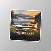 Thumbnail for Tecnam P2002 Sierra MkII - 3D + Name - Square Sticker - Close-up