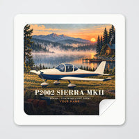 Thumbnail for Tecnam P2002 Sierra MkII - 3D + Name - Square Sticker - Peel