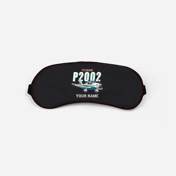 Tecnam P2002 Sierra MkII - Cartoon + Name - Sleep Mask - Black