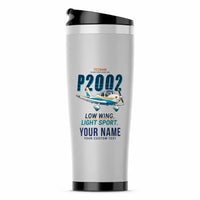 Thumbnail for Tecnam P2002 Sierra MkII - Cartoon + Name - Stainless Steel (No Holder) - Light Gray