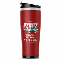 Thumbnail for Tecnam P2002 Sierra MkII - Cartoon + Name - Stainless Steel (No Holder) - Red