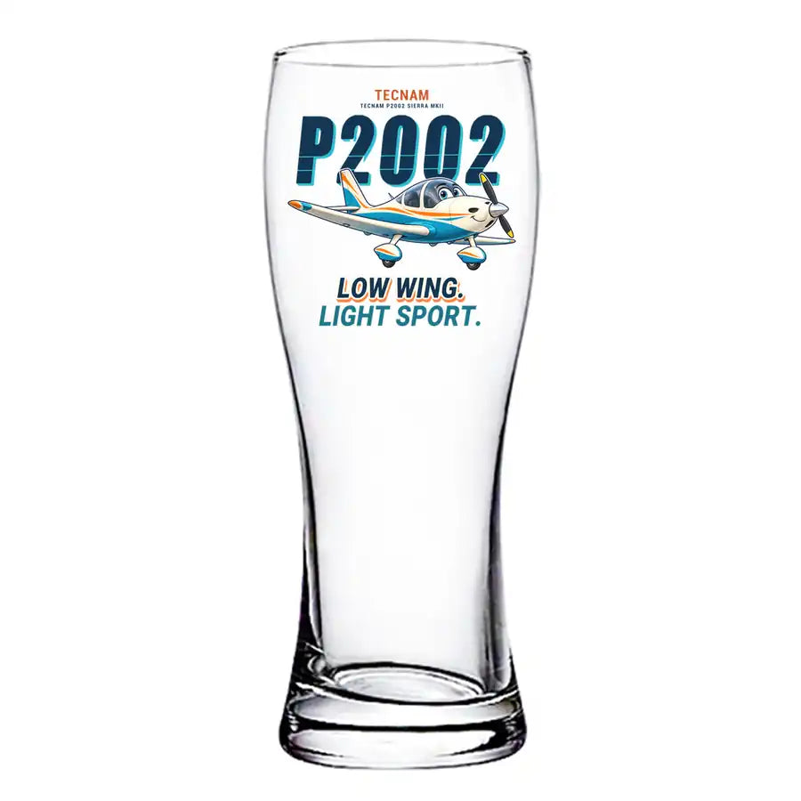 Tecnam P2002 Sierra MkII - Cartoon - Pilsner Beer Glass