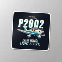 Thumbnail for Tecnam P2002 Sierra MkII - Cartoon - Square Sticker - Close-up