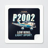 Thumbnail for Tecnam P2002 Sierra MkII - Cartoon - Square Sticker - Peel