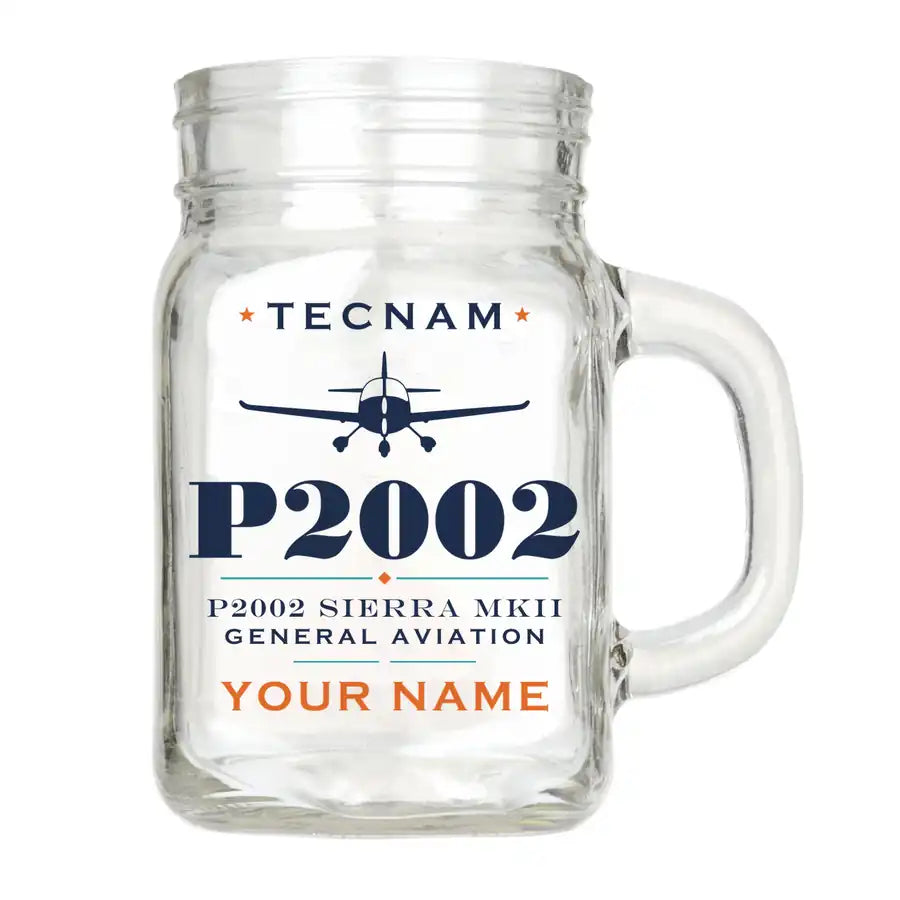 Tecnam P2002 Sierra MkII - Heritage + Name - Cocktail Glass (Mason Jar)