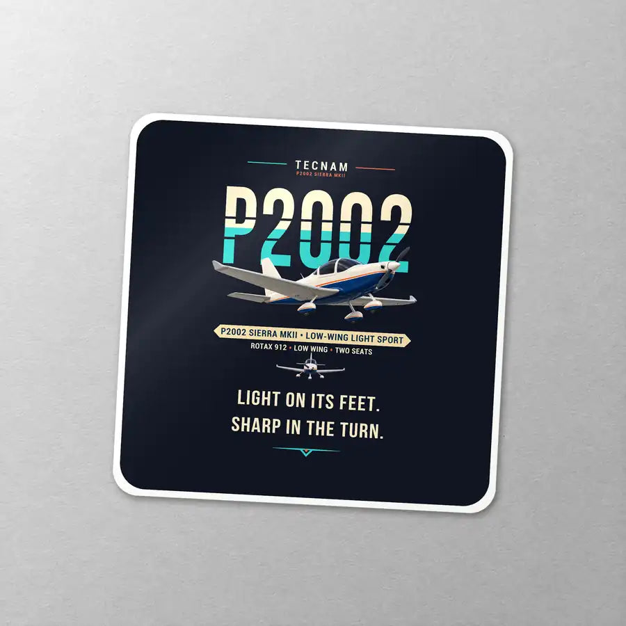 Tecnam P2002 Sierra MkII - Original - Square Sticker - Close-up