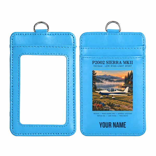 Tecnam P2002 Sierra MkII - Poster - ID Card Holder - Blue + Name