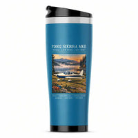 Thumbnail for Tecnam P2002 Sierra MkII - Poster - Stainless Steel (No Holder) - Light Blue