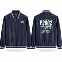 Thumbnail for Tecnam P2002 Sierra MkII Stylish Jackets - Baseball Collar - Cartoon - Navy Blue