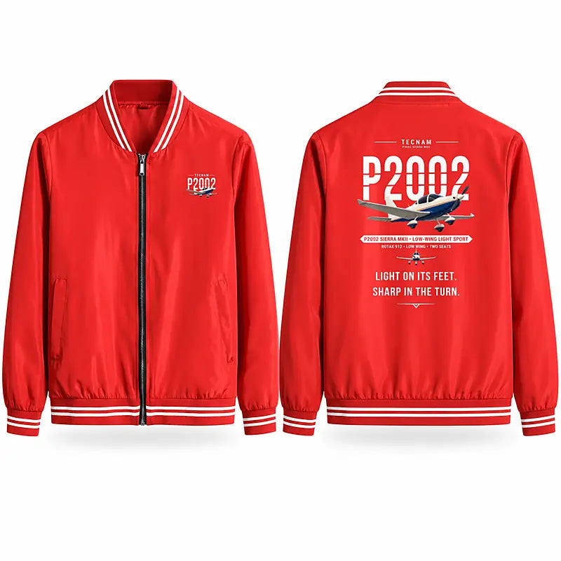 Tecnam P2002 Sierra MkII Stylish Jackets - Baseball Collar - Original - Red