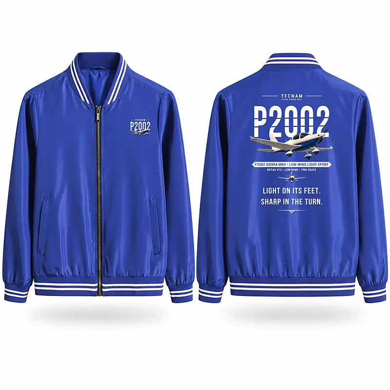 Tecnam P2002 Sierra MkII Stylish Jackets - Baseball Collar - Original - Royal Blue