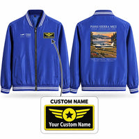 Thumbnail for Tecnam P2002 Sierra MkII Stylish Jackets - Baseball Collar - Poster + Name - Royal Blue
