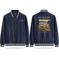Thumbnail for Tecnam P2002 Sierra MkII Stylish Jackets - Baseball Collar - Poster - Navy Blue