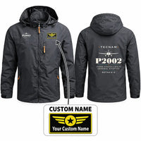 Thumbnail for Tecnam P2002 Sierra MkII Stylish Jackets - Hooded Windbreaker - Heritage + Name - Charcoal