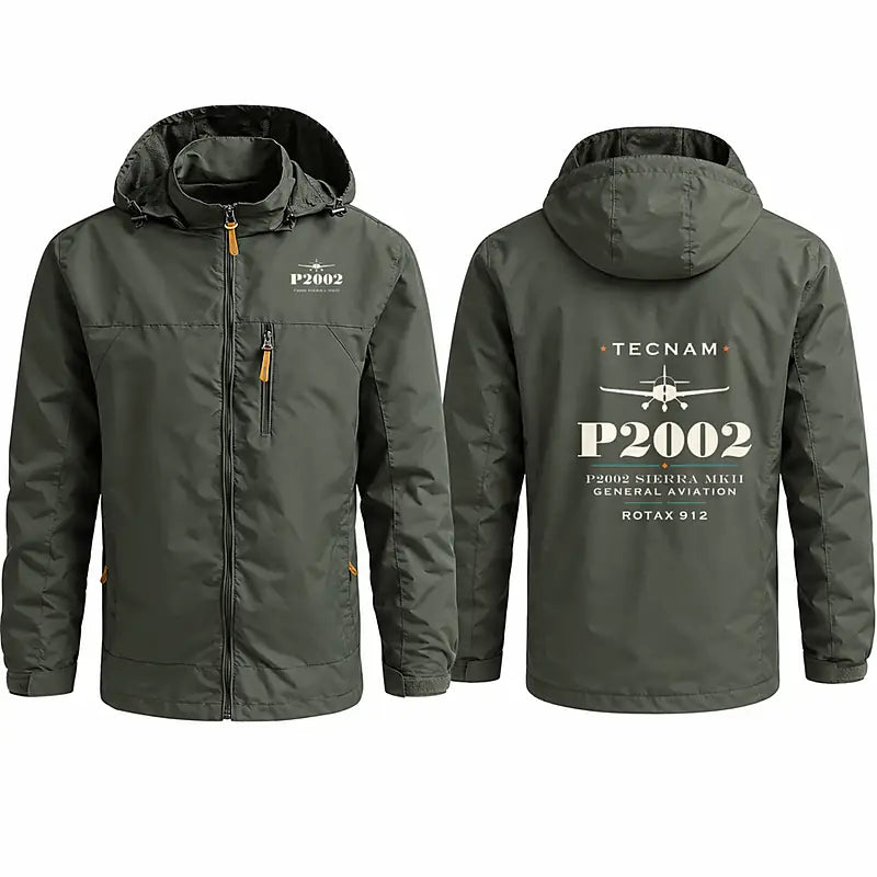 Tecnam P2002 Sierra MkII Stylish Jackets - Hooded Windbreaker - Heritage - Olive Green