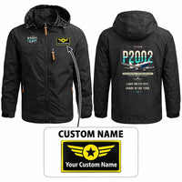 Thumbnail for Tecnam P2002 Sierra MkII Stylish Jackets - Hooded Windbreaker - Original + Name - Black
