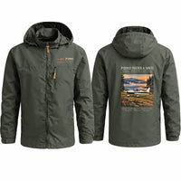 Thumbnail for Tecnam P2002 Sierra MkII Stylish Jackets - Hooded Windbreaker - Poster - Olive Green
