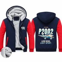 Thumbnail for Tecnam P2002 Sierra MkII Zipped Sweatshirts - Cartoon - Navy & Red