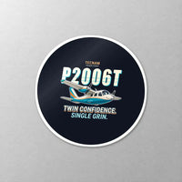 Thumbnail for Tecnam P2006T - Cartoon - Circle Sticker - Close-up