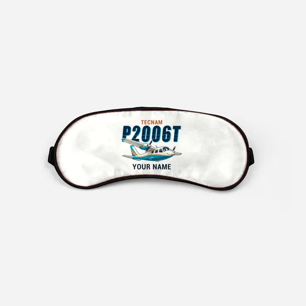 Tecnam P2006T - Cartoon + Name - Sleep Mask - White