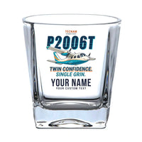 Thumbnail for Tecnam P2006T - Cartoon + Name - Whiskey Glass