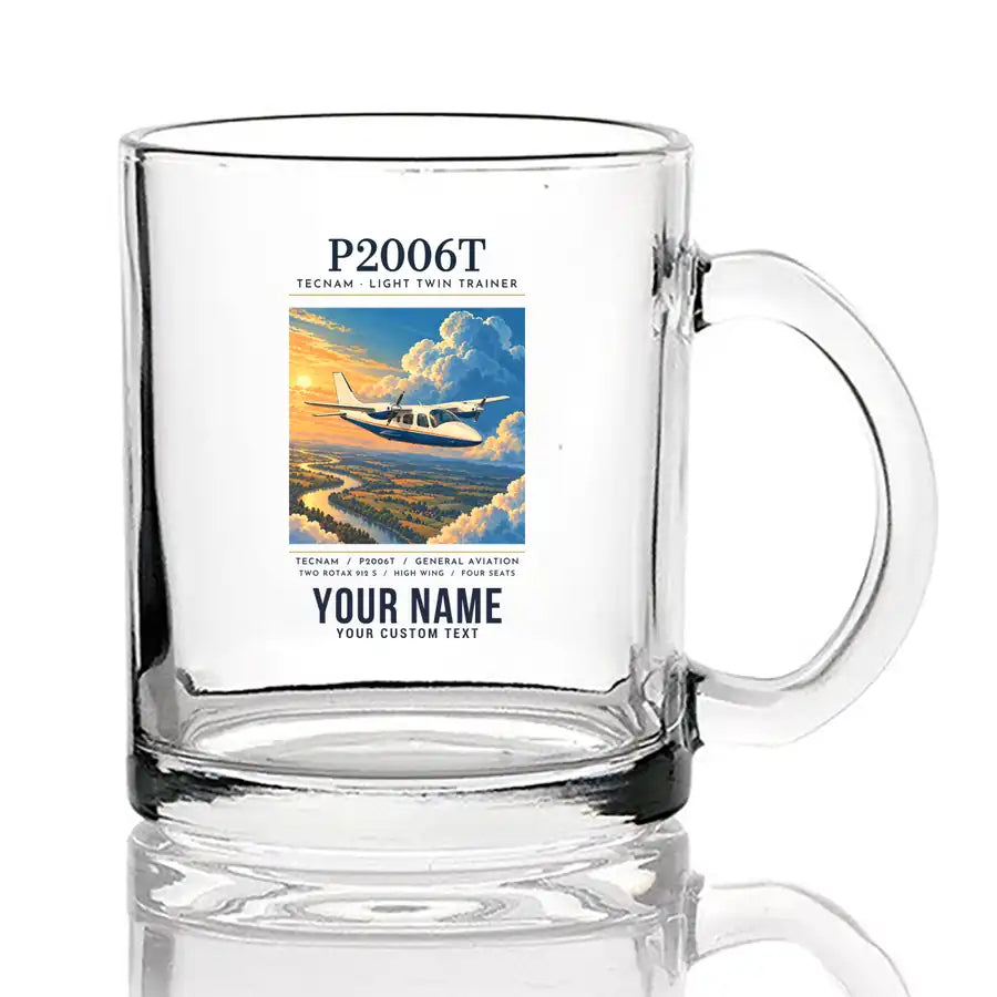 Tecnam P2006T - Poster + Name - Coffee & Tea Glass