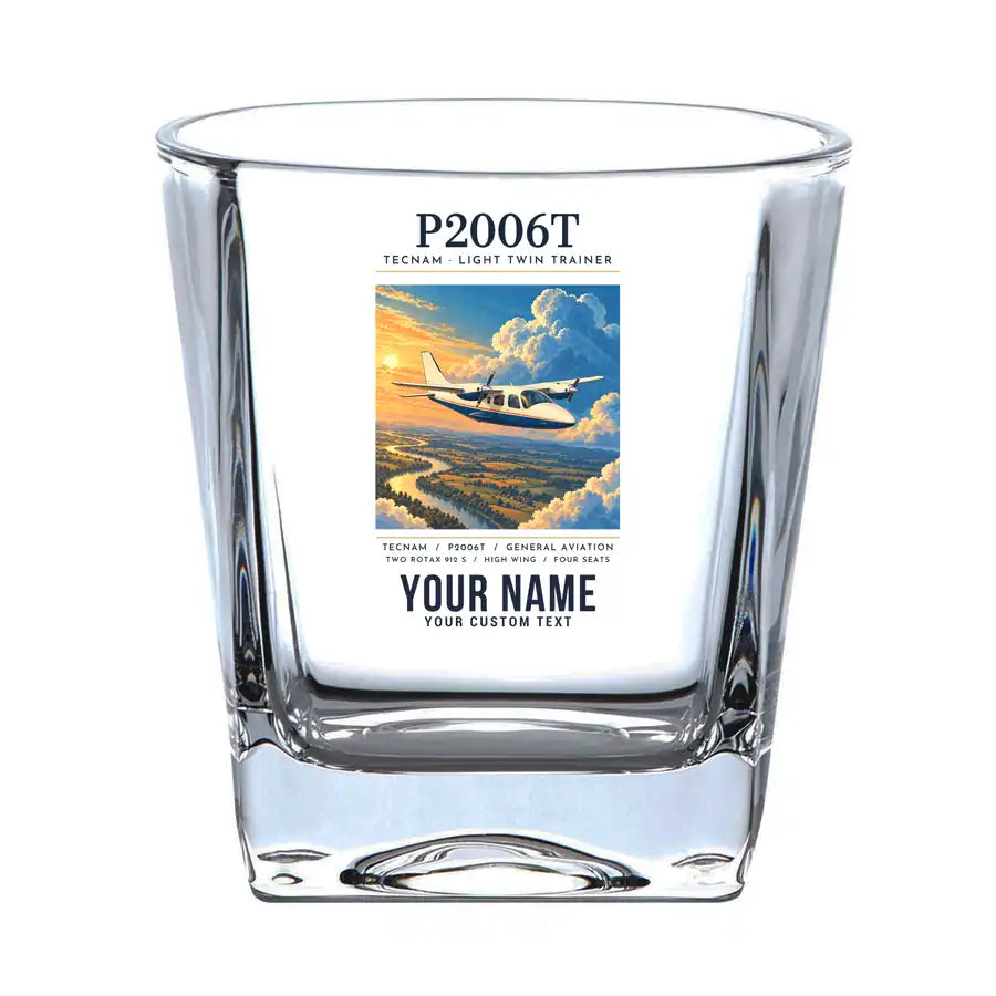 Tecnam P2006T - Poster + Name - Whiskey Glass