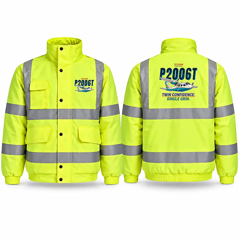 Tecnam P2006T Reflective Winter Jackets - Cartoon - Fluorescent Yellow