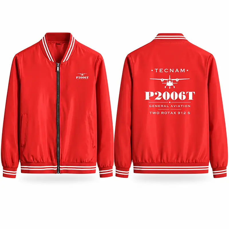 Tecnam P2006T Stylish Jackets - Baseball Collar - Heritage - Red