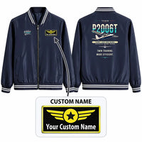 Thumbnail for Tecnam P2006T Stylish Jackets - Baseball Collar - Original + Name - Navy Blue