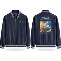 Thumbnail for Tecnam P2006T Stylish Jackets - Baseball Collar - Poster - Navy Blue