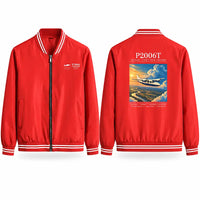 Thumbnail for Tecnam P2006T Stylish Jackets - Baseball Collar - Poster - Red