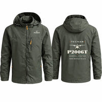 Thumbnail for Tecnam P2006T Stylish Jackets - Hooded Windbreaker - Heritage - Olive Green
