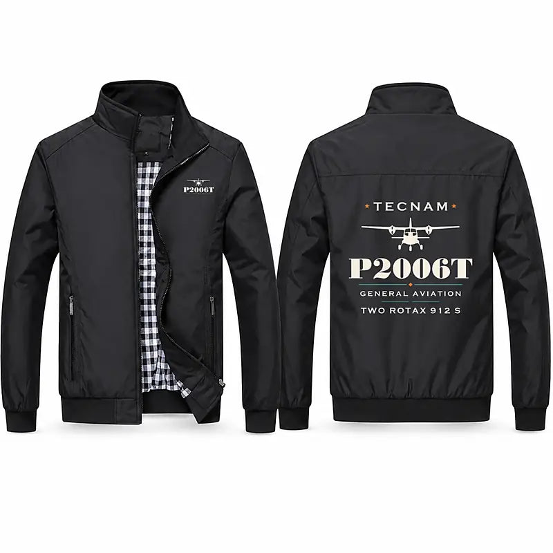 Tecnam P2006T Stylish Jackets - Stand Collar - Heritage - Black