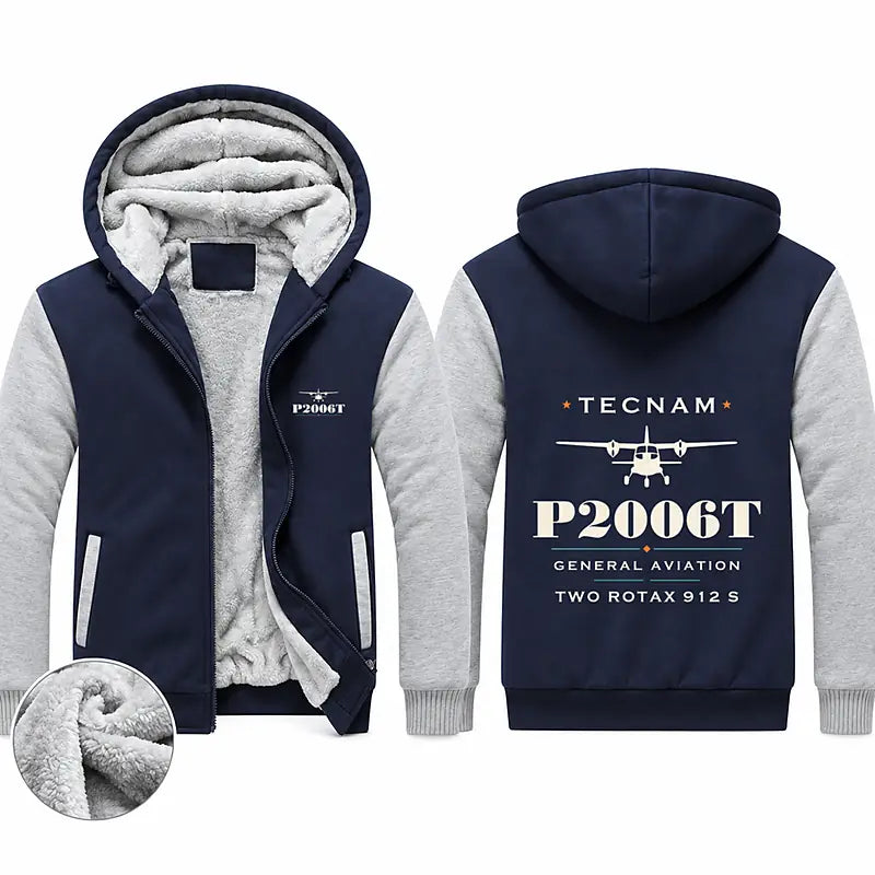 Tecnam P2006T Zipped Sweatshirts - Heritage - Navy & Gray