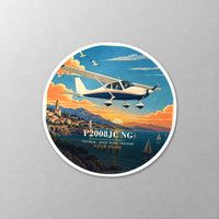 Thumbnail for Tecnam P2008JC NG - 3D + Name - Circle Sticker - Close-up