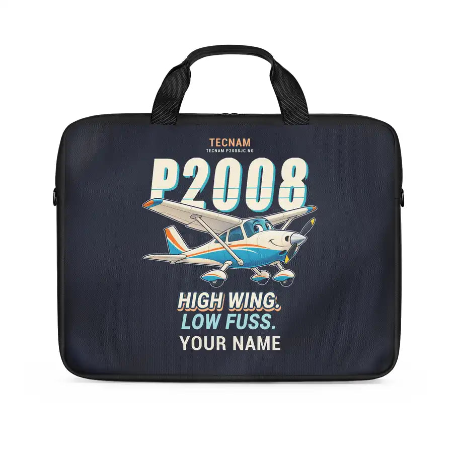 Tecnam P2008JC NG - Cartoon + Name - Laptop Bag