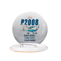 Thumbnail for Tecnam P2008JC NG - Cartoon + Name - Pin - Light Gray