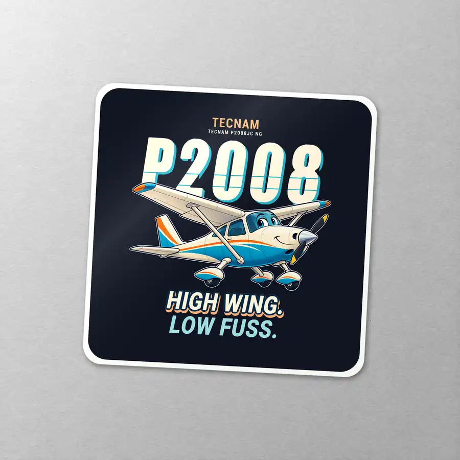 Tecnam P2008JC NG - Cartoon - Square Sticker - Close-up