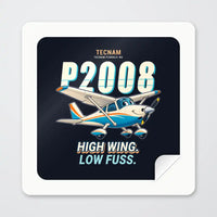 Thumbnail for Tecnam P2008JC NG - Cartoon - Square Sticker - Peel