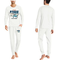Thumbnail for Tecnam P2008JC NG - Men Pajamas - Cartoon Chest + Name - White