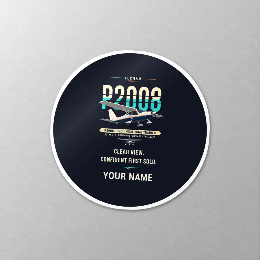 Tecnam P2008JC NG - Original + Name - Circle Sticker - Close-up